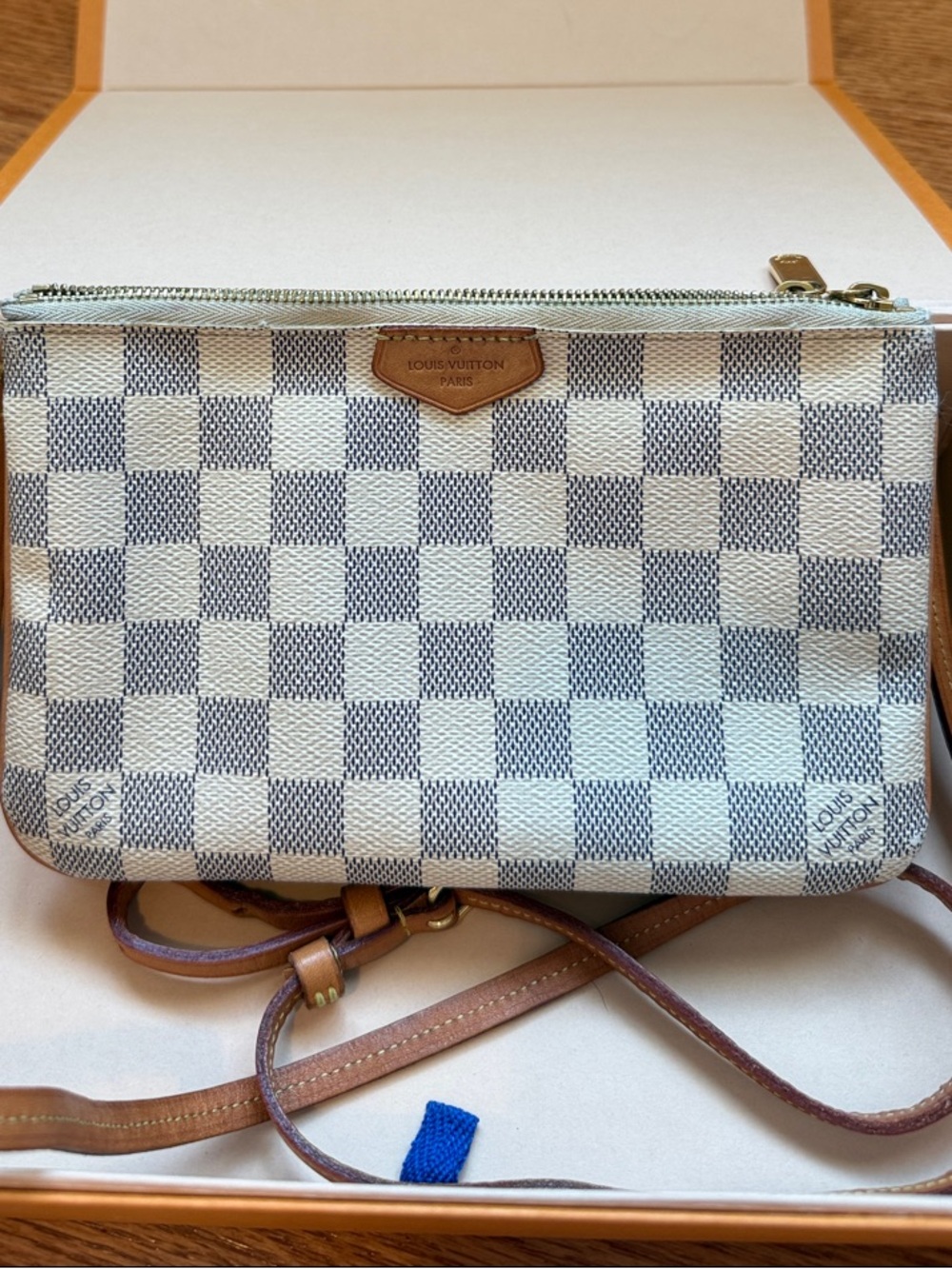 Canvas Check Crossbody Bag in White/Grey
